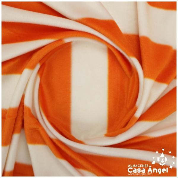 PELO LISO SERIE PELDI RAYAS BLANCAS Y NARANJA 150cm