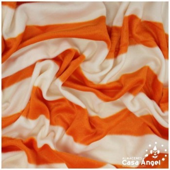 PELO LISO SERIE PELDI RAYAS BLANCAS Y NARANJA 150cm