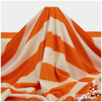 PELO LISO SERIE PELDI RAYAS BLANCAS Y NARANJA 150cm
