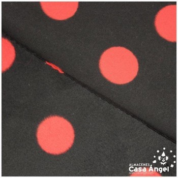 PELO LISO SERIE PELDI LUNARES ROJOS SOBRE NEGRO 150cm