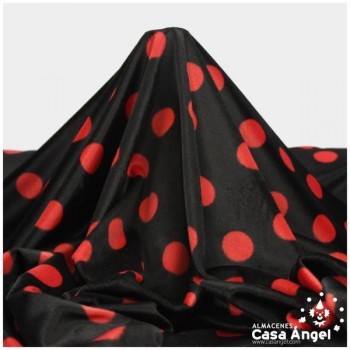 PELO LISO SERIE PELDI LUNARES ROJOS SOBRE NEGRO 150cm