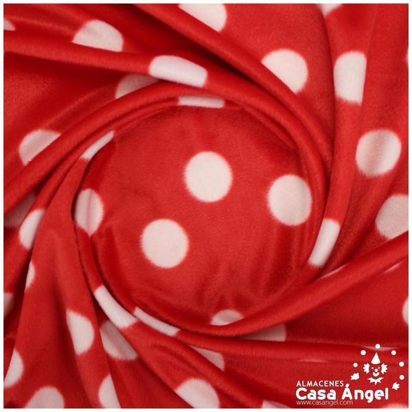 PELO LISO SERIE PELDI LUNARES BLANCOS SOBRE ROJO 150cm