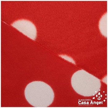PELO LISO SERIE PELDI LUNARES BLANCOS SOBRE ROJO 150cm