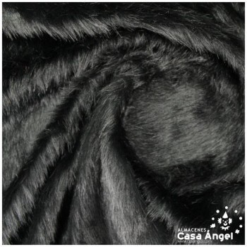 PELO NEGRO LISO PARA CONFECCIÓN SERIE SIBERIA TIZÓN 150cm