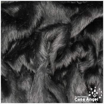PELO NEGRO LISO PARA CONFECCIÓN SERIE SIBERIA TIZÓN 150cm