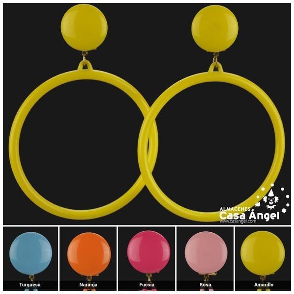 PENDIENTES DE ARO EN VARIOS COLORES ADULTO