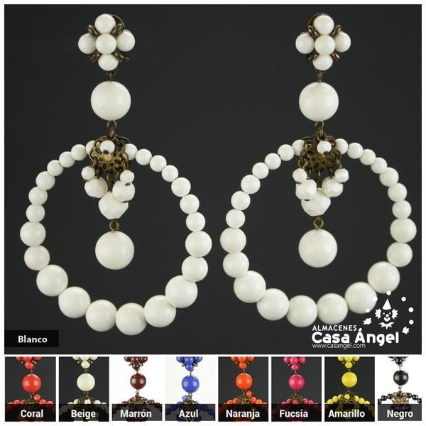 PENDIENTES DE ARO CON PIEDRAS FACETADAS 95x60mm