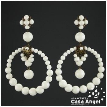 PENDIENTES DE ARO CON PIEDRAS FACETADAS 95x60mm