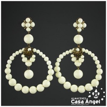PENDIENTES DE ARO CON PIEDRAS FACETADAS 95x60mm