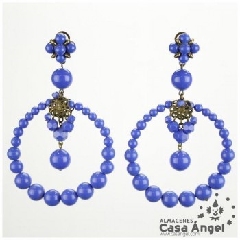 PENDIENTES DE ARO CON PIEDRAS FACETADAS 95x60mm