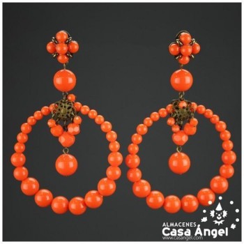 PENDIENTES DE ARO CON PIEDRAS FACETADAS 95x60mm