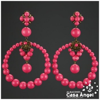 PENDIENTES DE ARO CON PIEDRAS FACETADAS 95x60mm