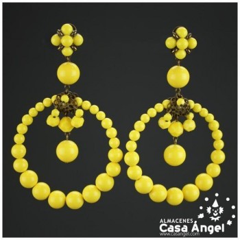 PENDIENTES DE ARO CON PIEDRAS FACETADAS 95x60mm