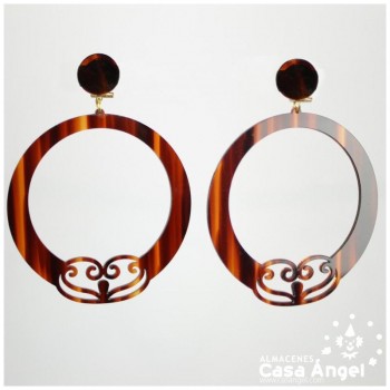 PENDIENTES DE AROS CON DECORACIÓN CALADA