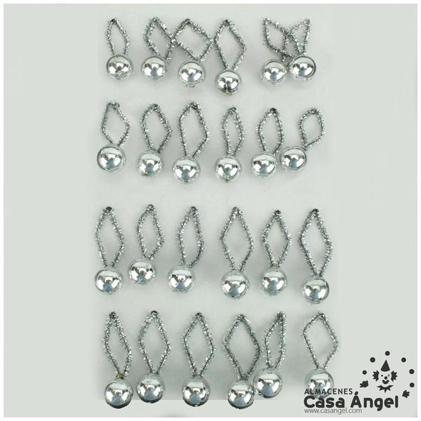BOLAS CON ESPUMILLÓN PLATA 14mm