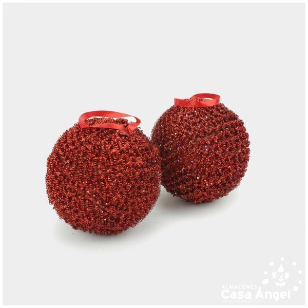 BOLA NAVIDAD GLITTER ROJO 10cm