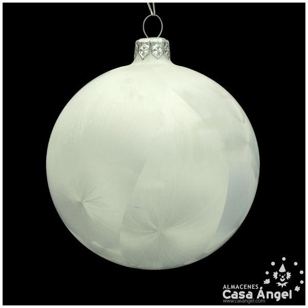 BOLA DE CRISTAL PERLADA BLANCA 12cm