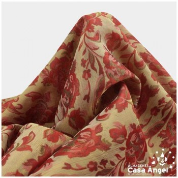 GASA BROCADA ROJA REVERSIBLE CON LÚREX 112cm
