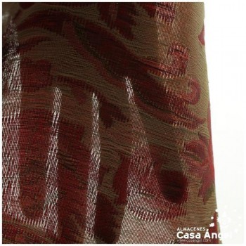 GASA BROCADA ROJA REVERSIBLE CON LÚREX 112cm