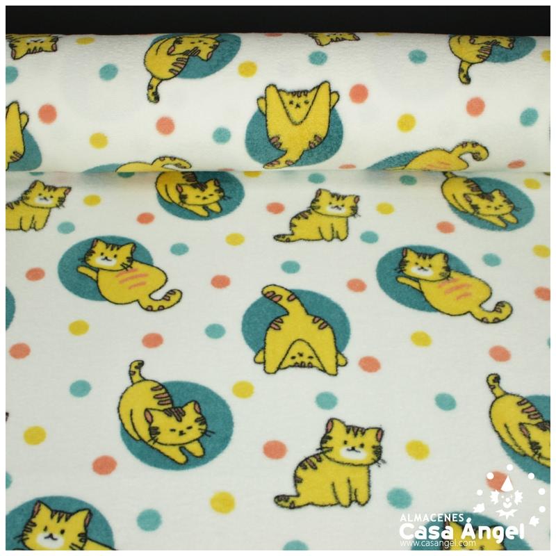 CORALINA A CON ESTAMPADO DE GATITOS AMARILLOS 150cm