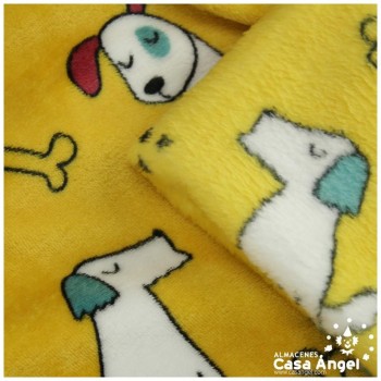 CORALINA A COLOR AMARILLO CON ESTAMPADO DE PERRITOS 150cm