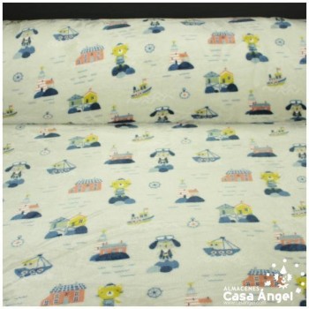CORALINA ESTAMPADA MOTIVOS MARINEROS 150cm