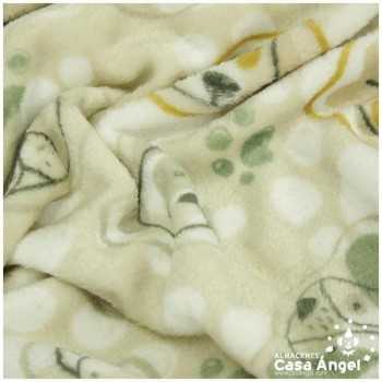 CORALINA ESTAMPADA PERROS EN BEIGE 150cm
