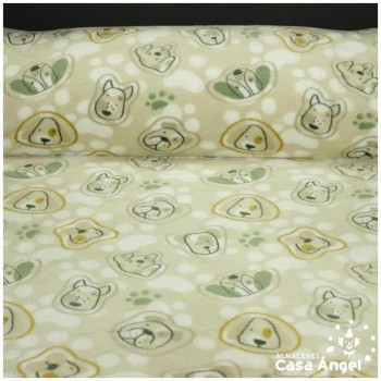 CORALINA ESTAMPADA PERROS EN BEIGE 150cm