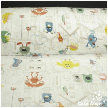 CORALINA ESTAMPADA MONSTRUOS INFANTILES 150cm