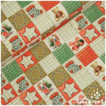 POPELÍN DE ALGODÓN ORGÁNICO ESTAMPADO DE OSITOS 150cm