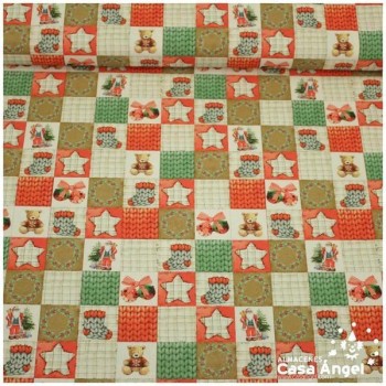 POPELÍN DE ALGODÓN ORGÁNICO ESTAMPADO DE OSITOS 150cm