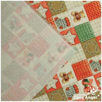 POPELÍN DE ALGODÓN ORGÁNICO ESTAMPADO DE OSITOS 150cm