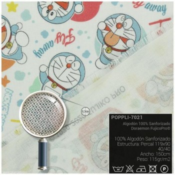 TELA ALGODÓN PERCAL LICENCIA 150cm DORAEMON
