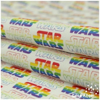 TELA ALGODÓN PERCAL LICENCIA 150cm STAR WARS LETRAS