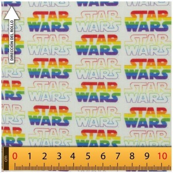 TELA ALGODÓN PERCAL LICENCIA 150cm STAR WARS LETRAS