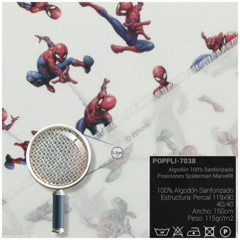 TELA ALGODÓN PERCAL LICENCIA 150cm SPIDERMAN
