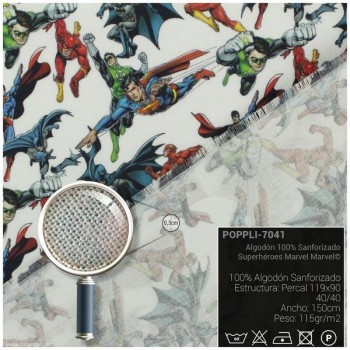 TELA ALGODÓN PERCAL LICENCIA 150cm MARVEL SUPERHÉROES