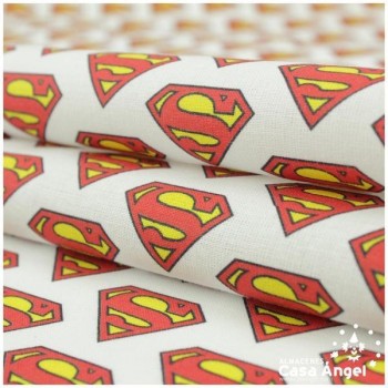 TELA ALGODÓN PERCAL LICENCIA 150cm LOGO SUPERMAN