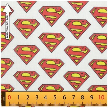 TELA ALGODÓN PERCAL LICENCIA 150cm LOGO SUPERMAN
