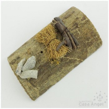 LEÑA BASE MADERA PORTAL DE BELÉN 11cm