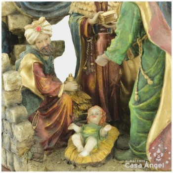 PESEBRE CON REYES MAGOS Y NIÑO JESÚS 35cm
