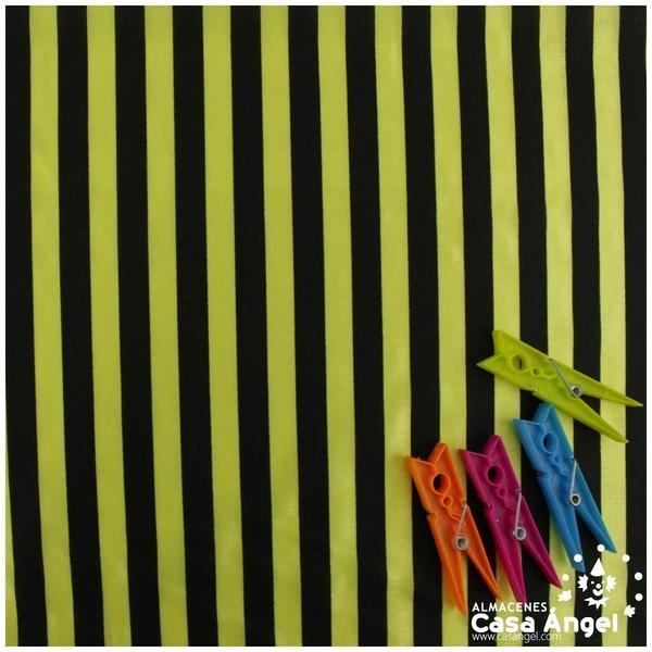 TELA RASETE ESTAMPADO A RAYAS AMARILLAS Y NEGRAS 150cm