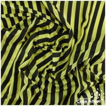 TELA RASETE ESTAMPADO A RAYAS AMARILLAS Y NEGRAS 150cm