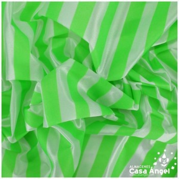 TELA RASETE ESTAMPADO A RAYAS BLANCAS Y VERDES 150cm