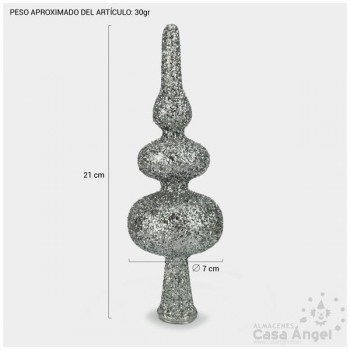 TERMINAL ÁRBOL DE NAVIDAD CON ESCARCHA PLATEADA 22cm