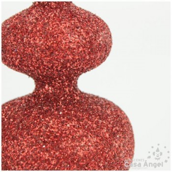 TERMINAL ÁRBOL DE NAVIDAD CON ESCARCHA ROJA 22cm