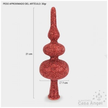 TERMINAL ÁRBOL DE NAVIDAD CON ESCARCHA ROJA 22cm