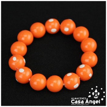 PULSERA FLAMENCA PINTADA CON LUNARES INFANTIL