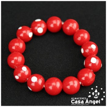 PULSERA FLAMENCA PINTADA CON LUNARES INFANTIL