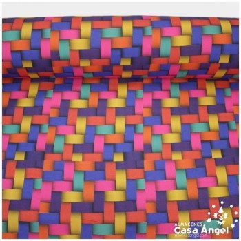 CREPÉ ESTAMPADO MULTICOLOR RAFIA SERIE HOLAND 150cm